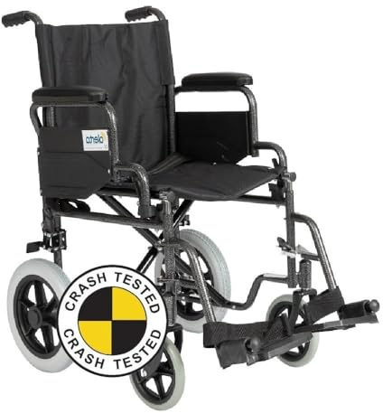 Crash Tested Wheelchair- Transit Attendant Controlled and Folding - Safe for use in a Vehicle Taxi Bus etc