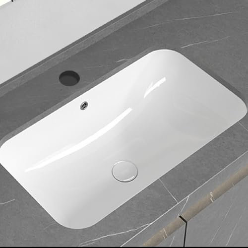HPTHLY Bathroom Vessel Sink Undercounter Wash Basin Easy To Install Scratch To Resistant Sink Simple Washbasin For Apartment Home Hotel Restaurant RV Kitchen Powder Rooms