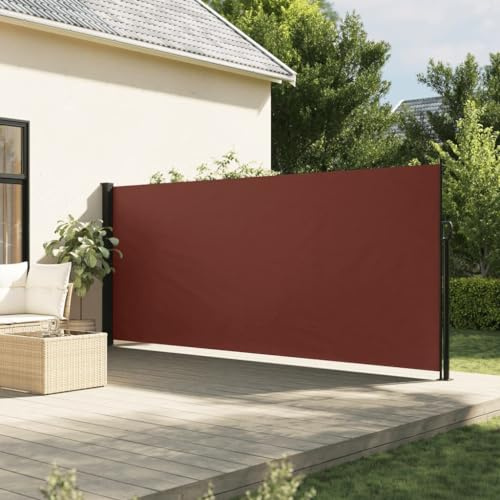 Gecheer Tenda da Sole Laterale Retrattile Marrone 180x600 cm,Tenda,da Sole,Laterale,Retrattile,Estensibile,per Terrazzo,Patio,Tenda Paravento Esterno,Tenda da Sole Estensibile,J4004539