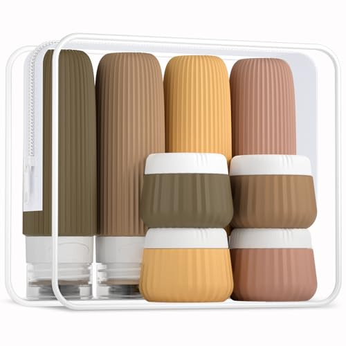 Gemice Bouteilles de voyage pour articles de toilette 8 pack, Tsa Approved Travel Size Toiletries 90ml, Travel Containers for Toiletries, with Clear Bag