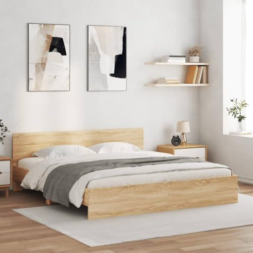 IKAYAA Giroletto Matrimoniale 200x200 Legno Letto Matrimoniale con Rete a doghe Letto per Ragazzi e Adulti Supporto doghe in Legno