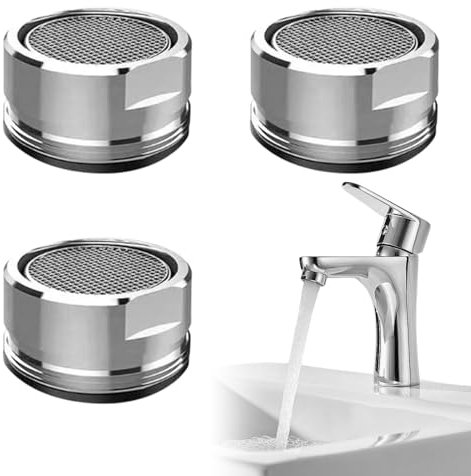 3 piezas de grifo de agua para grifo colador, difusor de 24 mm, grifo para cocina y baño, rosca exterior metálica, repuesto con junta