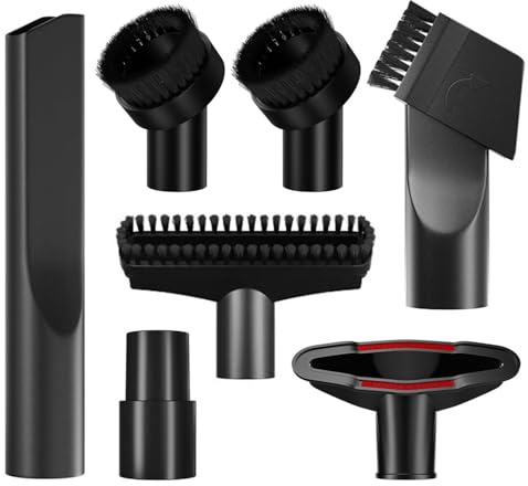 KUIZHEN 7Pcs Vacuum Cleaner Accessories, 32/35 mm Universal Vacuum Cleaner Attachment, henry hoover attachments for Henry & Shark Hoover Vacuums Brush Nozzle Crevice Tool(Black)