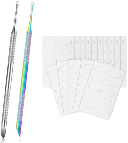 lafo Nagelhautschieber, Cuticle Pusher2 Stück (Silber + Farbtitan) mit 150 Blatt Schleifpapier, Nagelhautentferner, Cuticle Remover für die Nagelhaut, Maniküre Werkzeug