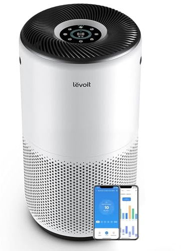 Levoit Purificatore d'Aria Intelligente con App e Alexa, Filtro HEPA + Carbone Attivo, CADR 433 m³/h fino a 90 m², Silenzioso, Display PM2.5, Modalità Auto, per Allergie Odori Allergi Polvere Polline