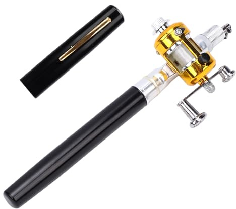 doorslay Pocket Size Pen Style Fishing Rod Portable Telescopic Mini Pole Durable Reel Combo for Travel Fiberglass