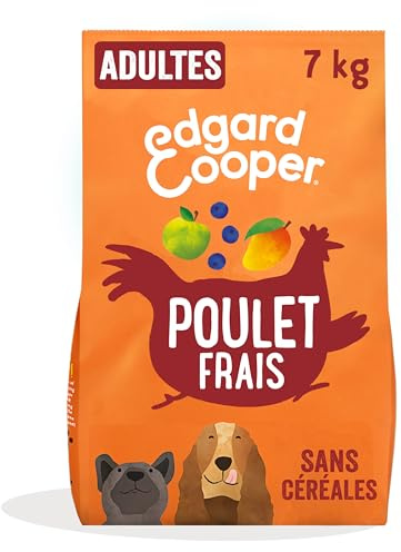 Edgard Cooper Trockenfutter für Hunde ohne Getreide (frisches Huhn, 7 kg), frisches Fleisch und Eiweiß, natürliches Futter für Erwachsene Hunde, hypoallergen, ohne Zuckerzusatz