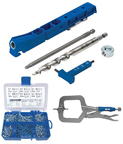 Kreg Pocket-Hole Jig 310 with Screw Kit and Clamp (3 Items)