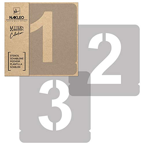 Siffror återanvändbar plastschablon // 70 mm // Moderna Sans-nummer // 12 ark kompletta siffror och symboler alfabet bokstäver mall