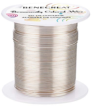 BENECREAT 20Gauge (0.8mm) Kupferdraht Silberdraht 30m Anlaufbeständiger Kupferperlendraht Für Die Herstellung von Perlenschmuck