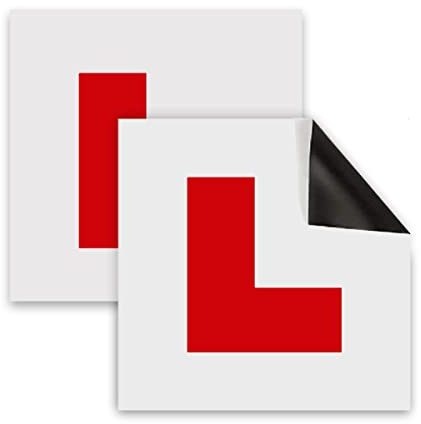 Caliko Red L Plate Fully Magnetic for Car Learning Drivers | Pack of 2 Legal Extra Strong Learner Plates Magnetic for New Drivers, Easy Moveable Non-scratch for Car – Heat & Waterproof