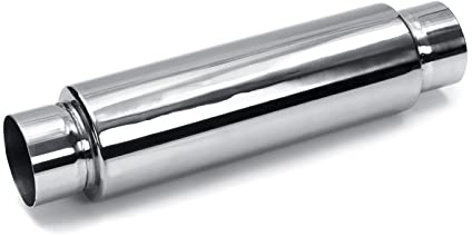 Queue Gorge Universel 76mm Voiture Silencieux D'échappement Tuyau 3 échappement Silencieux Pointe Queue Tube Résonateur Acier Inoxydable Tuyau D'échappement Silencieux