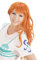 Chaks One Piece Perücke Piratin Nami Langhaar-Perücke braun-orange für Damen Kostüm-zubehör Fasching Karneval Cosplay Lizenz-Perücle