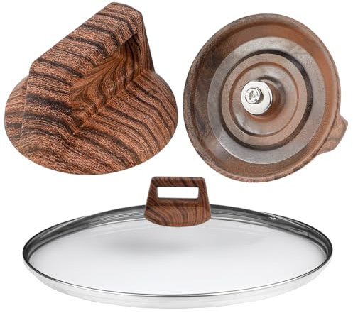 2Pcs Pot Lid Wood Knob Universal Pot Lid Knobs Replacement Pan Lid Holding Handle with Screws, Pot Cover Grab Handle for Kitchen