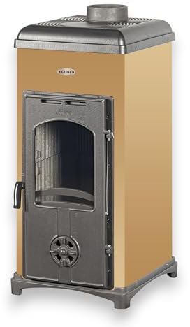 Briconess Stufa a Legna 6,3 kw con Struttura in Acciaio ed Interni in ghisa Piastra radiante K2