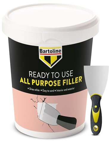 Wall Filler – All-Purpose 600g Ready Mixed Crack & Hole Repair Paste for Plaster, Wood & Plasterboard | Smooth White Finish, Interior & Exterior, Includes 3” Flexible Tool – Bartoline
