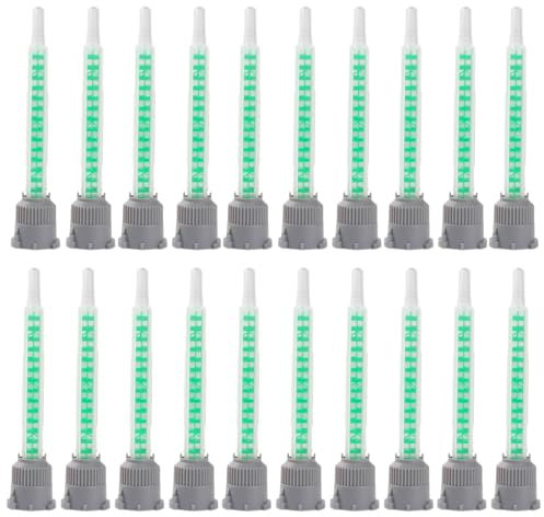 Tkxjry 20 Stück Statikmischer Mischdüse,Epoxidharz Kleber Mischdüse,Statikmischdüse,Statikmischer Mischerdüsen,Epoxid Mischdüse, für Kunststoffkleber Zweikomponentenkleber 2k Kleber Pistole(Grün)