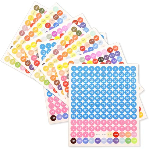 Bojueshaw 2set Number Stickers,100 Digital Stickers 26 Letters DMC447 Color Number,Color Labels for Sorting Storage Boxes Diamond Art Painting