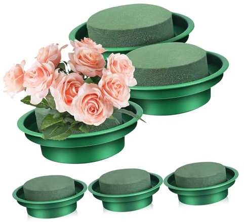 GANAZONO 6pezzi Schiuma Floreale Rotonda Perfetta per Composizioni Floreali di Fiori Freschi e Secchi Facile da Usare e Tagliare per Decorazioni di Matrimoni e Occasioni Speciali