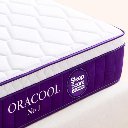 OraCool King Size Mattress 5FT, 10.2 Inch 7-Layer Medium Firm Memory Foam King Bed Mattress with Hybrid Pocket Spring, 7-Zone Orthopaedic Back Pain Relief, Blue Air Cooling, OEKO-TEX (150x200x26cm)