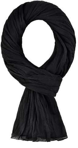 Allée du foulard - Sciarpa Scialle 100% cotone - Dimensione 110x200 cm – Nero - Più di 40 colori Per uomo e donna. Sciarpa per tutte le stagioni.