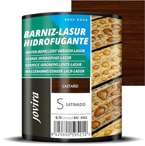 JOVIRA PINTURAS Lasure Hydrofugeant Protecteur imperméable effet perlé. Elle protège, décore et embellit tous les types de bois. (750 millilitres, Marron)