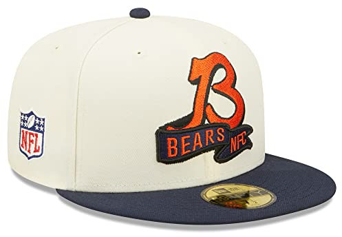 New Era 59Fifty NFC Bears CapEra Men - Flat Brim Cap Baseball Fitted with Peak Winter Autumn-Winter - 7 1/4 (57,7 cm) Cream White