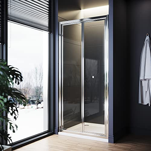 ELEGANT 700mm New Bifold Shower Enclosure with Magnetic Reversible Folding Shower Cubicle Door - Easy to Install