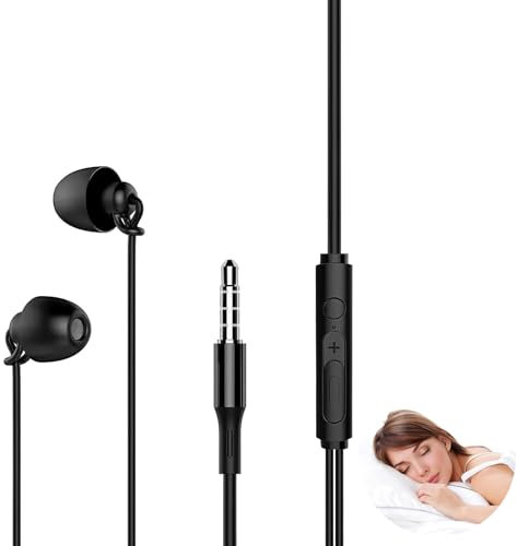 Pennle Auriculares Internos con Micrófono, 3,5 Mm Auriculares Magnéticos Hi-Fi Estéreo para Deporte con Cancelación de Ruido, Adecuado para Teléfonos Inteligentes con Interfaz de 3,5 Mm