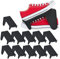 Relaxdays Schuhhalter, 12er Set, bis Größe 39, rutschfeste Schuhablage, Kunststoff, Ordnungssystem für Schuhe, schwarz