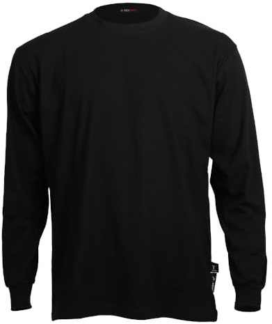 TEXFIRE | Maglia ignifuga a Maniche Lunghe per Saldatore EPI Cat II e Certificato CE. Protezione Contro scintille di Saldatura o Taglio Radiale. (Nero, XXL)