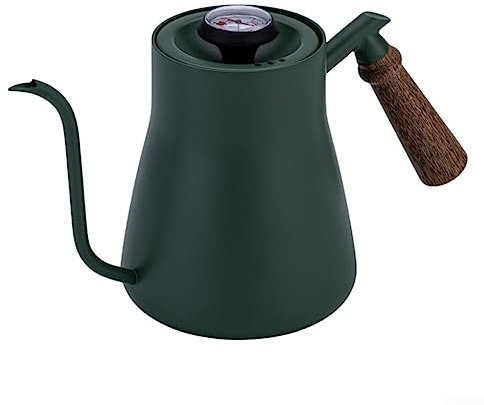 Hervidor de café con cuello de cisne con termómetro de 850 ml, boquilla estrecha para verter sobre la cafetera