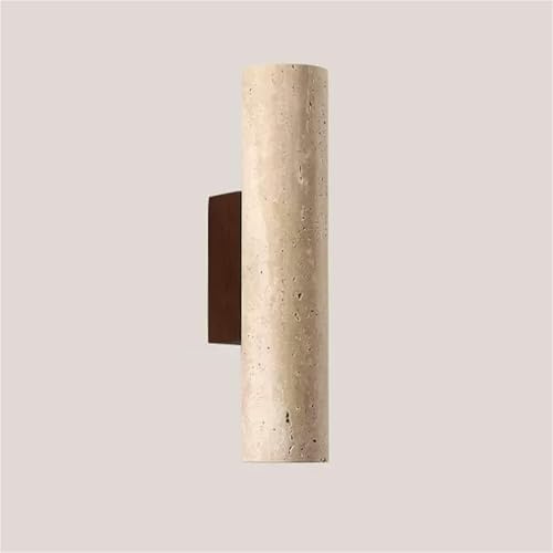 JingNian Aplique De Pared De Piedra Natural, Aplique De Travertino, Luz De Pared De Tira Larga Para Interiores Para Pasillo, Dormitorio Y Sala De Estar(32x6cm)