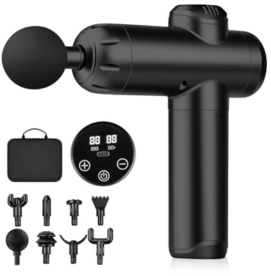 Massagepistole, Muskel Percussion Massagegerät Pistole, Leise Elektrische Handmassagegeräte mit LCD Touchscreen 99 Geschwindigkeiten 8 Massage Kopf, Geschenke für Männer/Frauen, Weihnachtsgeschenke