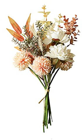 KYYLZ Kunstblumen Künstliche Pflanzen Blumen aus Seide Deko Blumen Seide Hortensien Blumenarrangements Hochzeitssträuße Kernstück für Zuhause Küche Garten Party Festival Dekor(Champagner)