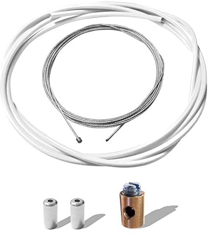 cyclingcolors cavo acceleratore universale moto ciclomotore con guaina serracavo compatibile con carburatore Dell'orto, Bianco