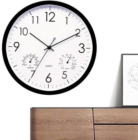 1/2 orologi da parete - Orologio da giardino in ABS, orologio impermeabile per esterni, resistente alle intemperie, senza ticchettio, orologio decorativo a batteria, semplice ed elegante, stazione