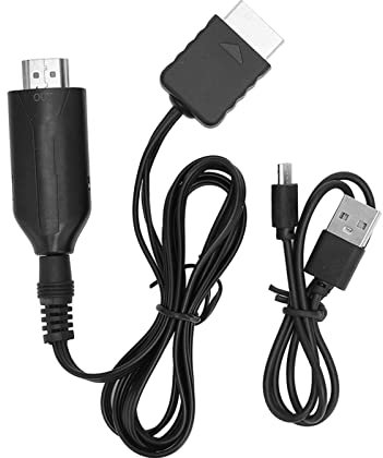 Ldafava Convertitore da PS 2 a HDMI, per cavo di interfaccia multimediale da PS1 a HD Cavo convertitore video per console di gioco Plug and Play per PS 2