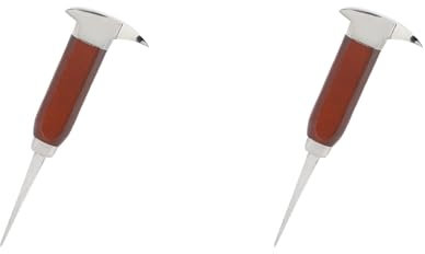 2 Stück Eispickel, Edelstahl-Küchen-Bar-Eispickel mit Holzgriff, Einfach zu Bedienendes Eishammer-Werkzeug, Multifunktional, für Küchenbars, Zum Brechen von EIS, Küchenwerkzeug