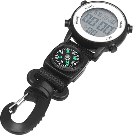 BESTonZON Montre de Poche Électronique Multifonction pour Hommes avec Montre de Plein Air Nylon Noir Précision et Style pour Activités Extérieures