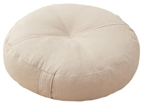 perfk Rundes Bodenkissen, bequemes dekoratives Tatami-Sitzkissen für Stuhl, Sofa, Wohnzimmer, Balkon, drinnen und draußen, Beige