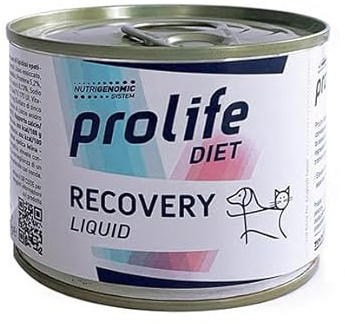 Prolife Recovery cane, alimento completo dietetico per cani e gatti in convalescenza dieta veterinaria, gusto Pollo e Fegato di Pollo | 6 scatolette da 190 grammi l'una.