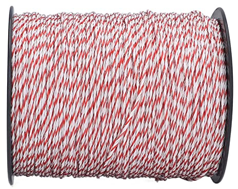 Matybobe Elektrozaun-Stromseil, Hohe Leitfähigkeit, Langlebig, für Viehzucht, Pferde, Rinder, Schafe, Hunde, 500 M