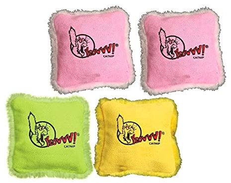 Yeowww! (4 Pack) 100% Organic Catnip Pillows (Assorted Colors)