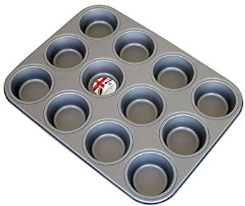 Samuel Groves 12 bandejas antiadherentes para magdalenas de Yorkshire con diseño de pudín de hada hecha en Inglaterra
