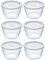 Pyrex Microwave Safe Classic Round Glass Dish with Plastic Lid 0.6 Litre White (Pack of 6)