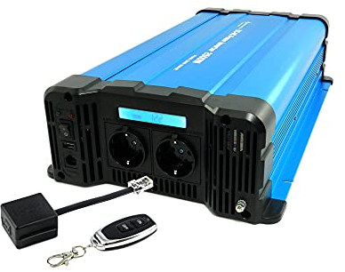 SOLARTRONICS Spannungswandler FS2500D 12V 2500 Watt mit Display - Wechselrichter 12v auf 230v - Reiner Sinus - LiFePO4/Lithium, Blei-, Gel oder AGM-Batterie kompatibel - USB - mit Fernbedienung