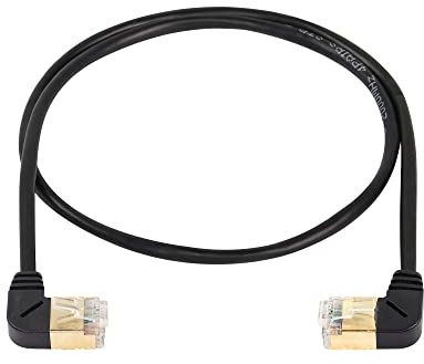 SinLoon Câble Ethernet RJ45 Cat8, 90 degrés mâle vers mâle, câble réseau haut débit Cat8, 40 Gbit/s 2000 MHz SFTP pour routeur, modem et serveur (gauche à droite)