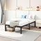 HOMERECOMMEND Bett 90 x 200 cm Metallbett Bettgestell,mit Lattenrost aus Metall, Leichte Montage, Umfangreicher Stauraum,Schwarz Bettrahmen