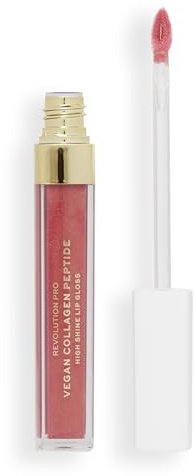 Revolution Pro Vegan Kollagen Peptid High-Shine Lipgloss, Nährt, Polstert Auf & Hydriert Lippen Mit Hyaluronsäure & Vitamin E, Bombshell